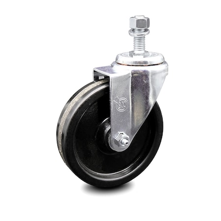 Service Caster 5 Inch Phenolic Wheel Swivel 12mm Threaded Stem Caster SCC-TS20S514-PHS-M1215